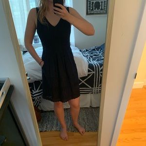 J. Crew Dresses - Navy cotton J Crew dress with scallop hem J. Crew Dresses - Navy cotton J Crew dress with scallop hem